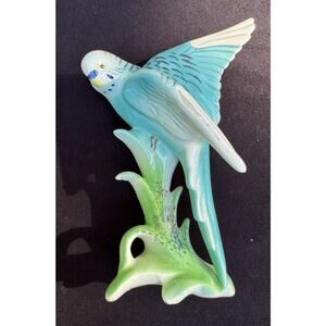 Rare Vtg 1930’s Napco Hand Painted Porcelain Parakeet bird Flying Figure